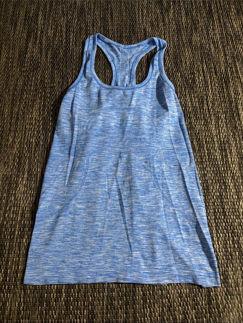 Lululemon Swiftly Tech Racerback Tank Silverescent Heathered Lakeside Blue Sz 8